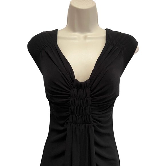 Muse for Boston Proper Black Jersey Knit Dress Gathered & Draped 4 NWT - Picture 2 of 6